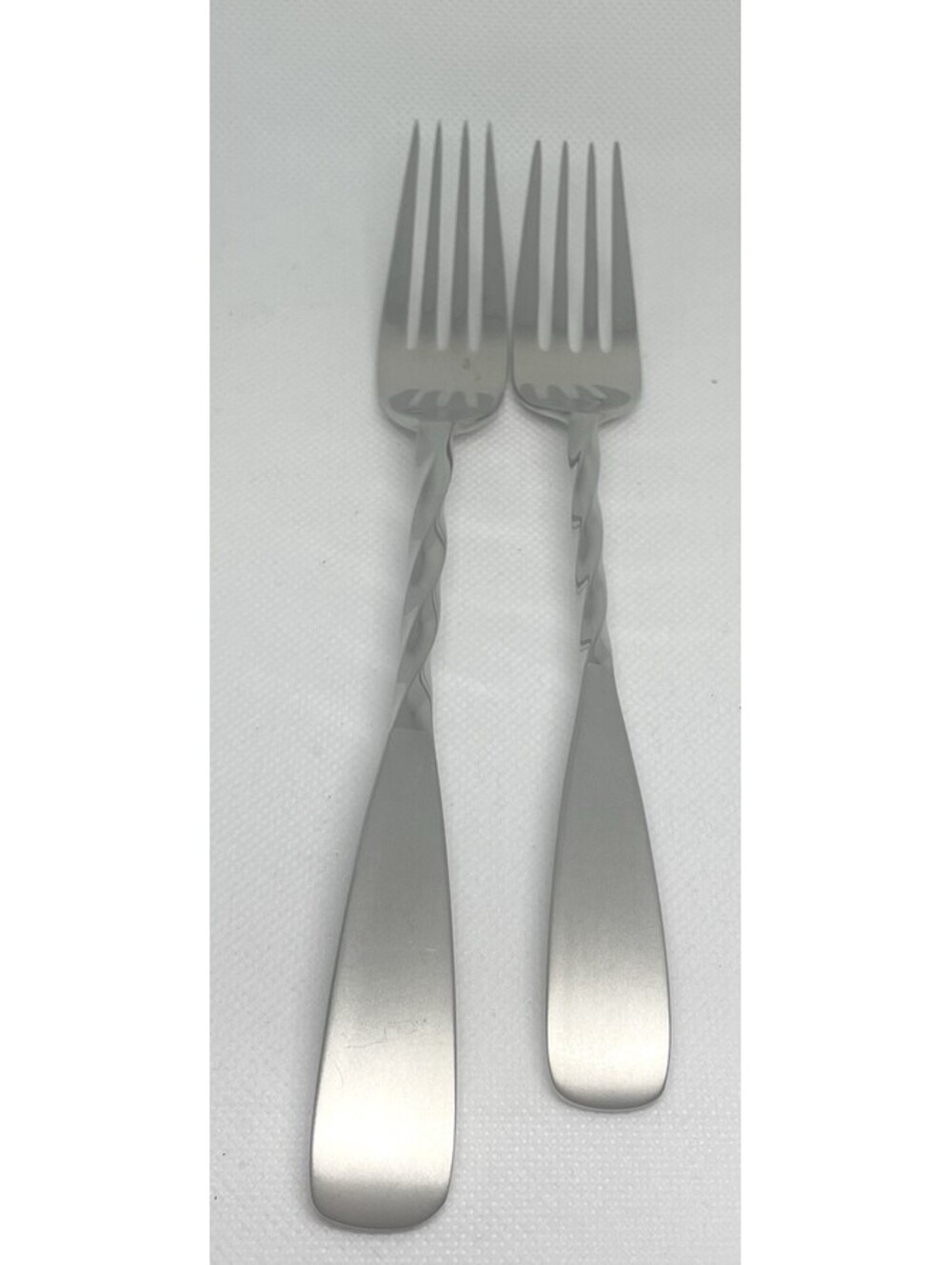 Gorham AURA TWIST 18/8 Korea Satin Dinner And Salad Fork 2pc Lot